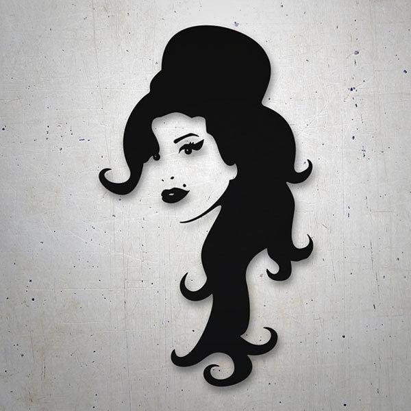 Adesivi per Auto e Moto: Profilo di Amy Winehouse con Cappello