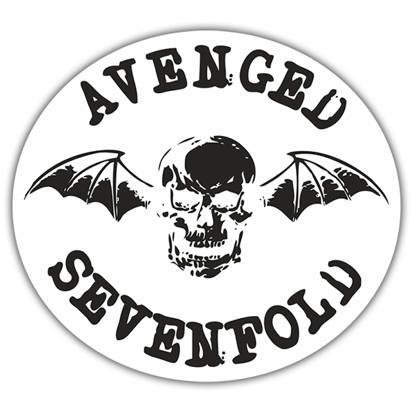 Adesivi per Auto e Moto: Avenged Sevenfold con Calavera e Ali di Pipistrell