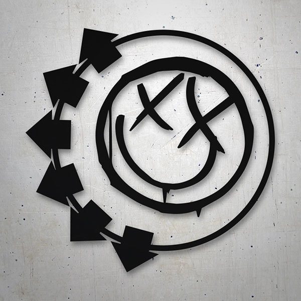 Adesivi per Auto e Moto: Logo Blink 182 con Carita Sonriente
