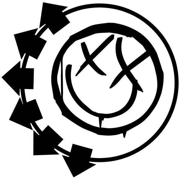 Adesivi per Auto e Moto: Logo Blink 182 con Carita Sonriente