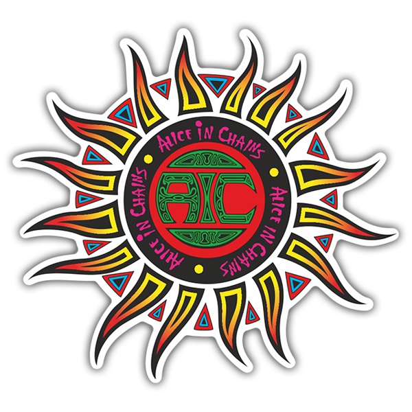 Adesivi per Auto e Moto: Logo di Alice In Chains con Raggi