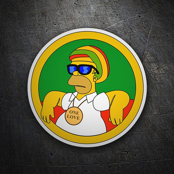 Adesivi per Auto e Moto: Homer Simpson Reggae 