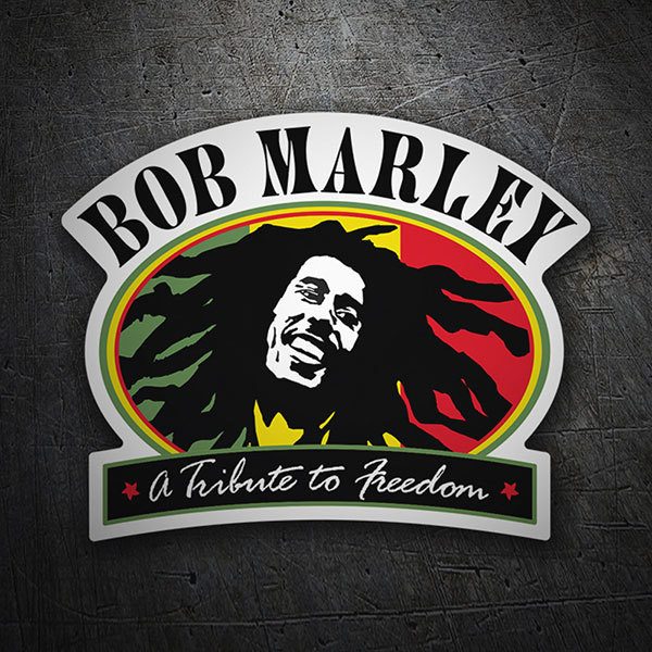 Adesivi per Auto e Moto: Tributo a Bob Marley con Design Ovalato