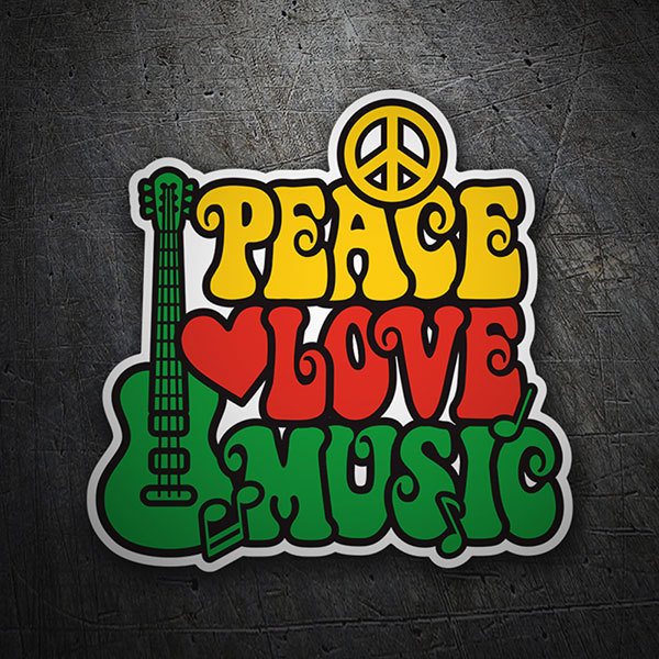 Adesivi per Auto e Moto: Peace Love Music