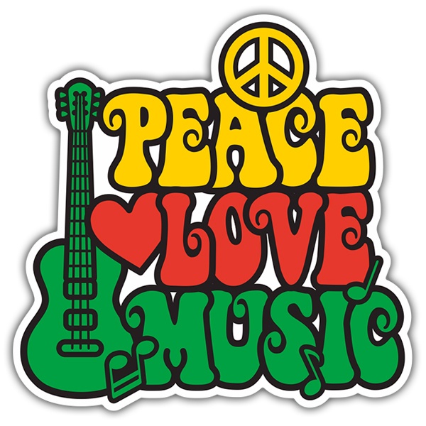 Adesivi per Auto e Moto: Peace Love Music