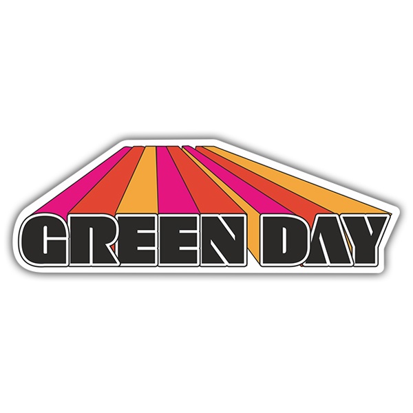 Adesivi per Auto e Moto: Green Day con Lettere Maiuscole e Strisce Diagonal