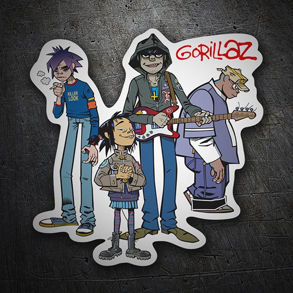 Adesivi per Auto e Moto: Design Verticale dei Personaggi Gorillaz