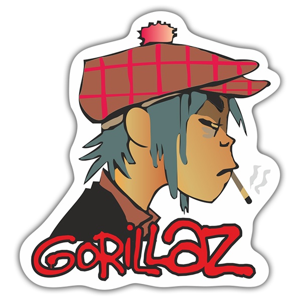 Adesivi per Auto e Moto: Gorillaz 2-D Berretto