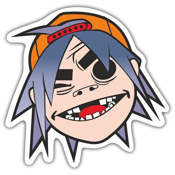 Adesivi per Auto e Moto: Gorillaz 2-D con Cappellino
