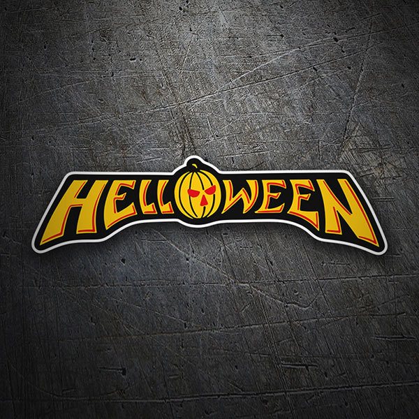 Adesivi per Auto e Moto: HELLOWEEN con Calabaza in Design Orizzontale