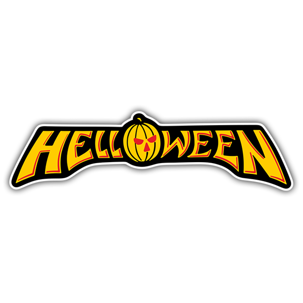 Adesivi per Auto e Moto: HELLOWEEN con Calabaza in Design Orizzontale