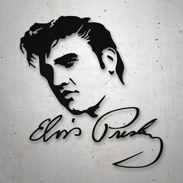 Adesivi per Auto e Moto: Elvis Presley Foto con autografo