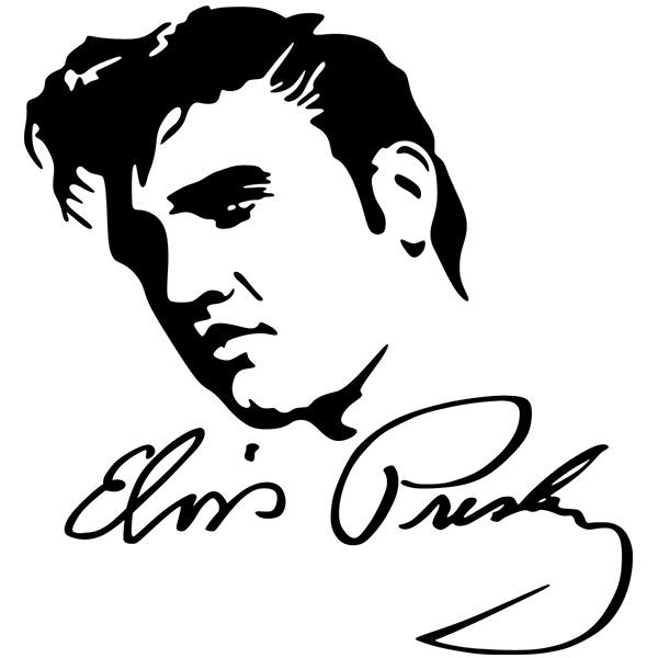 Adesivi per Auto e Moto: Elvis Presley Ritratto con Autografo