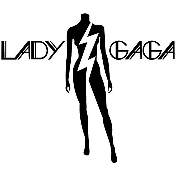 Adesivi per Auto e Moto: Silhouette Musicale di Lady Gaga con Raggio Centra