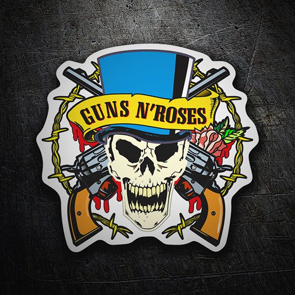 Adesivi per Auto e Moto: Guns N' Roses Cranio Colore