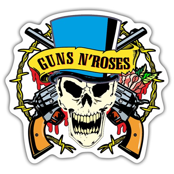 Adesivi per Auto e Moto: Guns N' Roses Cranio Colore