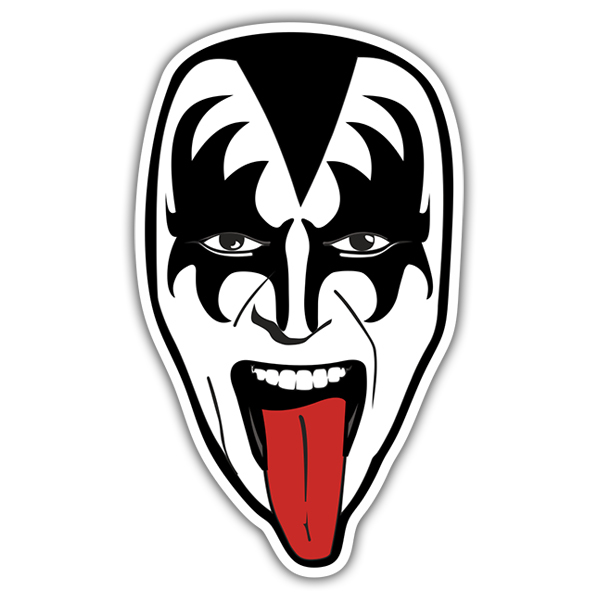 Adesivi per Auto e Moto: Faccia di Gene Simmons con Lingua Fuori