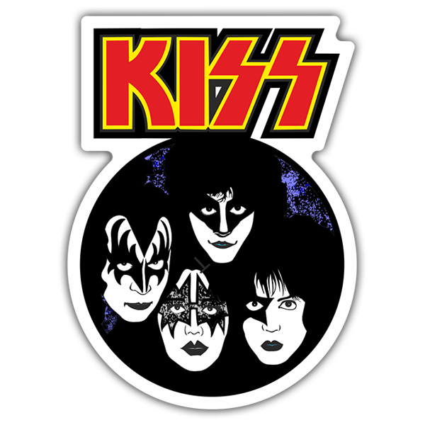 Adesivi per Auto e Moto: Logo KISS con i membri della band