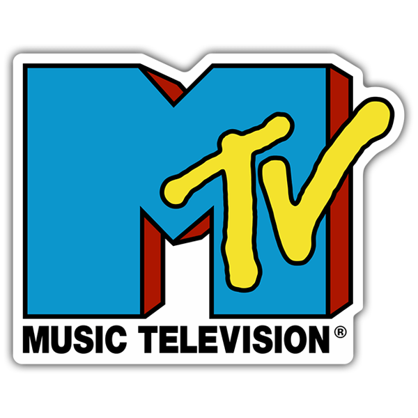 Adesivi per Auto e Moto: MTV Blu con Lettera Retro