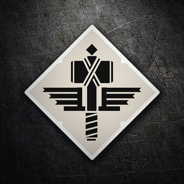 Adesivi per Auto e Moto: Scudo di Manowar con Martello e Ali