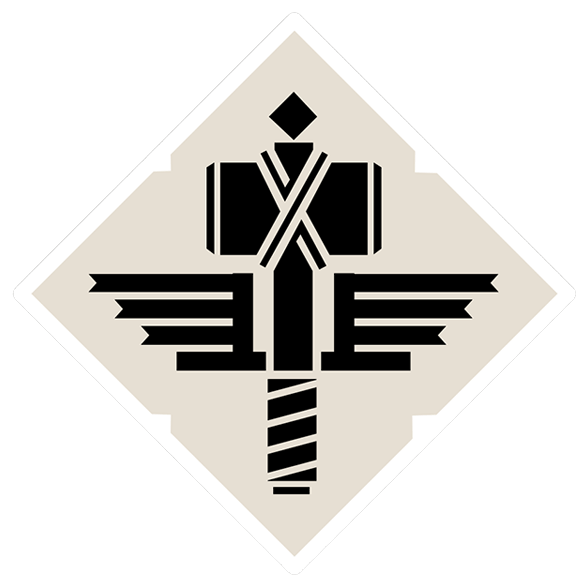 Adesivi per Auto e Moto: Emblema Manowar con martello e ali