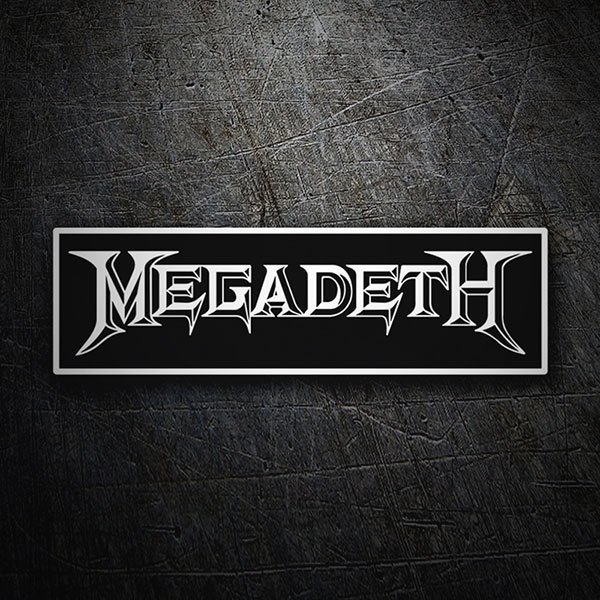 Adesivi per Auto e Moto: Logo di Megadeth in Stile Tipografico Angolare