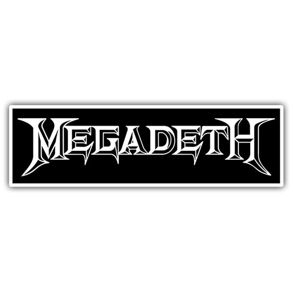Adesivi per Auto e Moto: Logo di Megadeth in Stile Tipografico Angolare