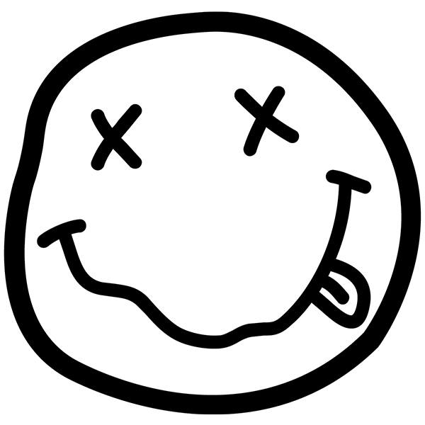 Adesivi per Auto e Moto: Smiley Ubriaco con Nirvana