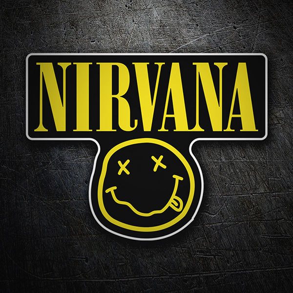 Adesivi per Auto e Moto: Nirvana e Smiley Ubriaco Nero 1