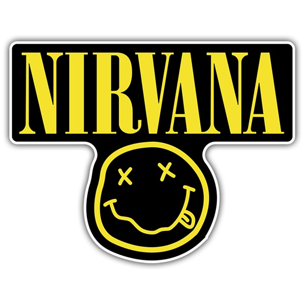 Adesivi per Auto e Moto: Nirvana e Smiley Ubriaco Nero