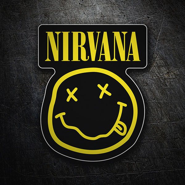 Adesivi per Auto e Moto: Nirvana con Smiley Ubriaco Nero 1