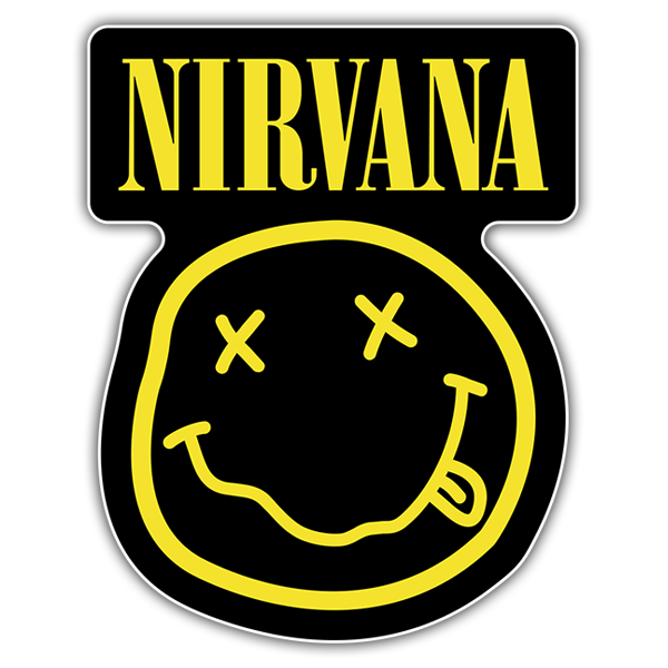Adesivi per Auto e Moto: Nirvana con Smiley Ubriaco Nero