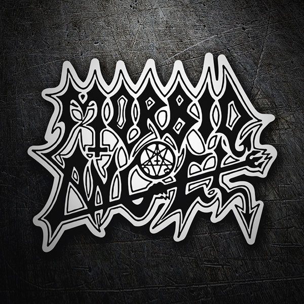Adesivi per Auto e Moto: Morbid Angel Nero con Tipografia Distorsionata