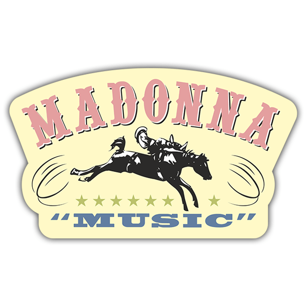Adesivi per Auto e Moto: Madonna Music con Cavallerizzo al Rodeo