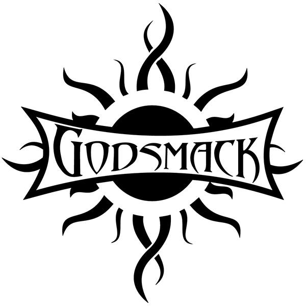 Adesivi per Auto e Moto: Logo Godsmack con sole e raggi