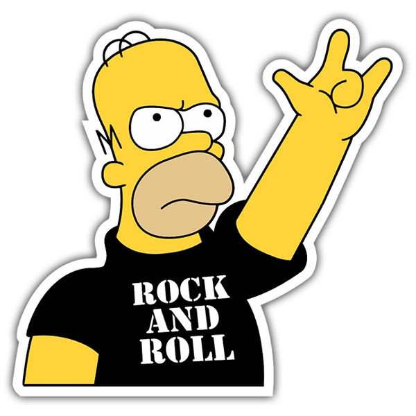 Adesivi per Auto e Moto: Rock and Roll Homer 
