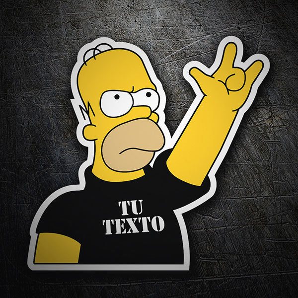Adesivi per Auto e Moto: Rock & Roll Homer Personalizzato
