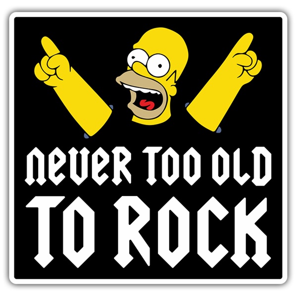 Adesivi per Auto e Moto: Homer Never too old to rock