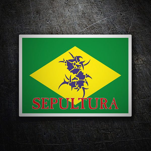 Adesivi per Auto e Moto: Sepultura + Bandiera del Brasile