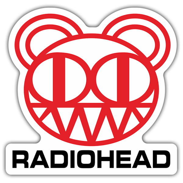 Adesivi per Auto e Moto: Testa di Orso Radiohead con Testo