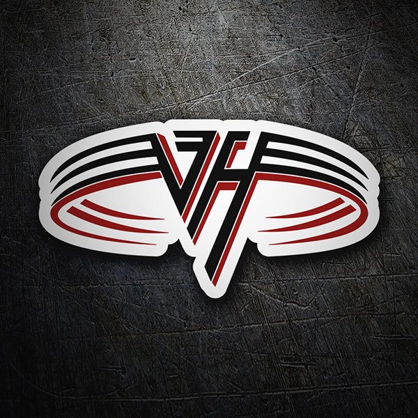 Adesivi per Auto e Moto: Logotipo Van Halen con Franjas Curvas