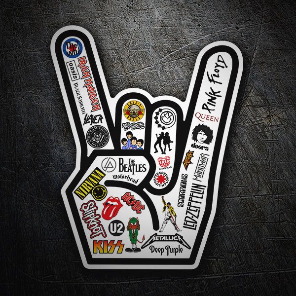 Adesivi per Auto e Moto: Mano Rock Logos