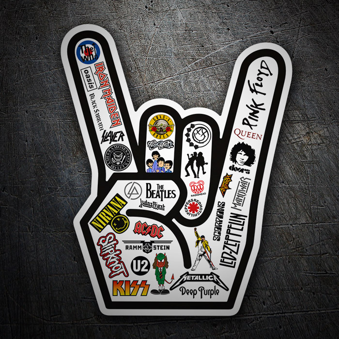 Mano Rock con Loghi di Gruppi Musicali 0