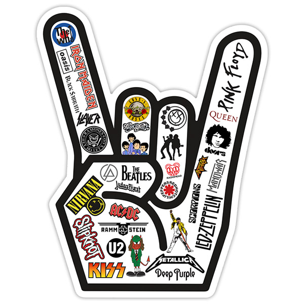 Adesivi per Auto e Moto: Mano Rock Logos