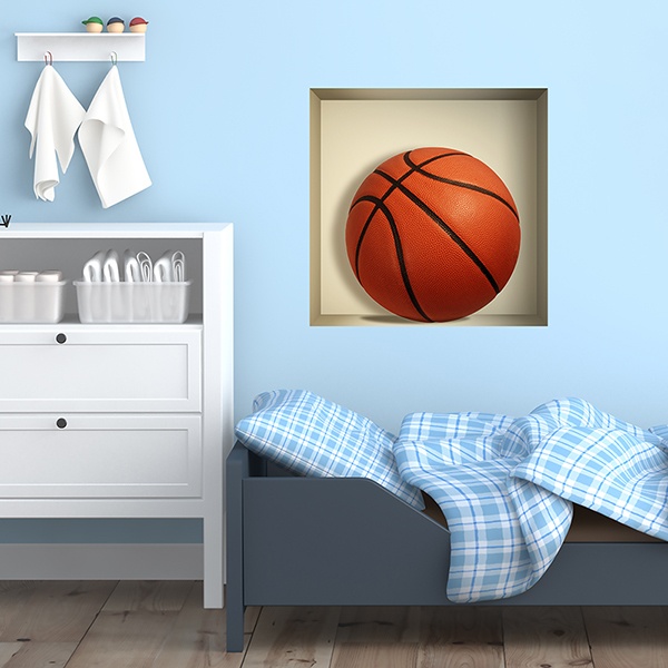 Adesivi Murali: Sfera di pallacanestro nicchia 1