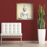 Adesivi Murali: Nicchia Buddha bianco 3