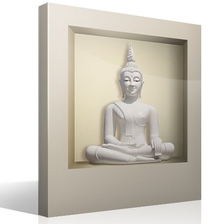 Adesivi Murali: Nicchia Buddha bianco