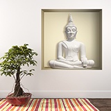 Adesivi Murali: Nicchia Buddha bianco 5