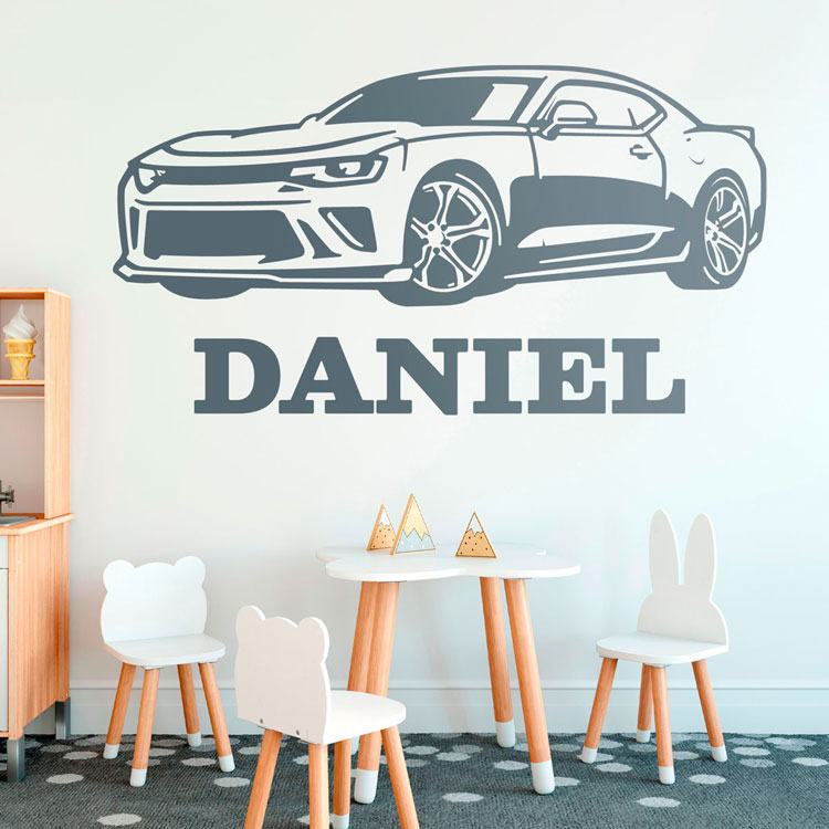 Adesivi per Bambini: Auto Sportiva con Nome