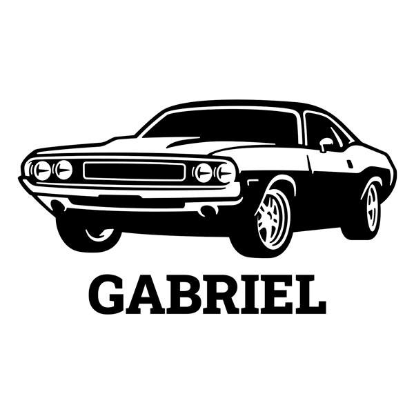 Adesivi per Bambini: Muscle Car Classica con Nome